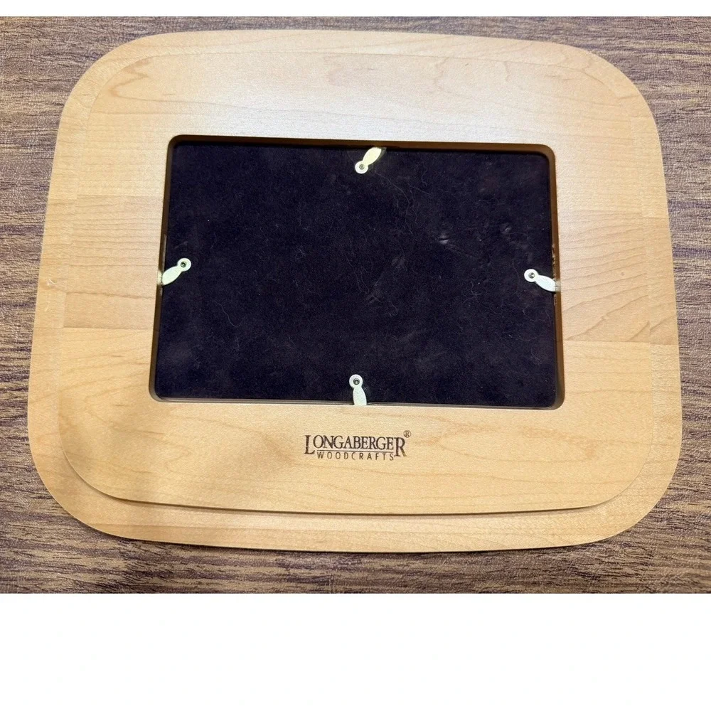 Longaberger Woodcrafts Maple Wood Picture Frame Rounded Rectangle 5x3.5 Photo